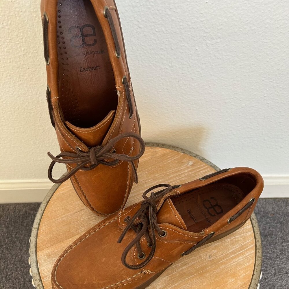 Allen Edmonds Eastport Brown Leather Boat Shoes SIZE 8.5 - Picture 2 of 5